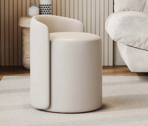 MU FENG ZHI NAN | Luxury Round Makeup Chair for Women 