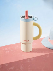 CAROTE | Large Capacity Insulated Thermos Cup with Straw for Women and Men 316 Stainless Steel Tumbler with Handle and Lid for Hot and Cold Drinks