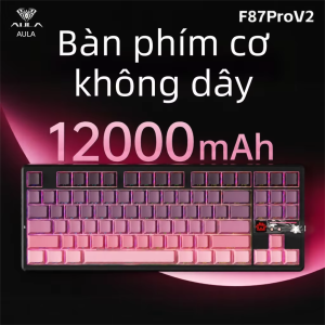 AULA | Bàn phím cơ không dây Wolf Spider F87ProV2 tùy chỉnh ba chế độ Bluetooth chuyên dùng cho chơi game và thể thao điện tử khắc chữ bên hông