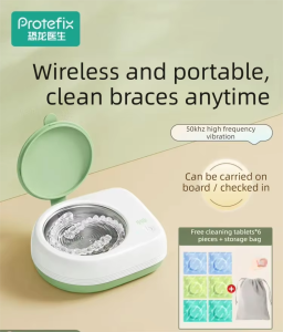 PROTEFIX | Portable Ultrasonic Cleaner for Invisible Aligners Retainers and Dentures