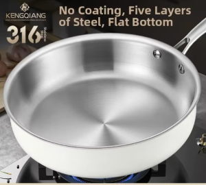 RONGCHUAN | Non-stick 316 Grade Stainless Steel Frying Pan