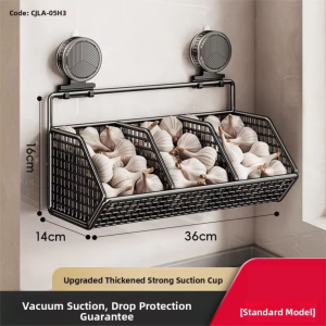 SHENYUAN | Wall-mounted No-drilling Kitchen Storage Basket for Garlic Ginger and Vegetables
