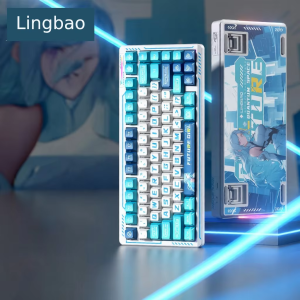 Lingbao | Bàn Phím Cơ Không Dây K75 Layout 75% Kết Cấu Gasket Pin 10000mAh