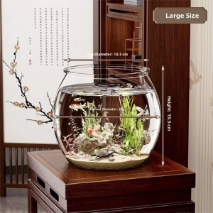VOA | Small Round Acrylic Aquarium for Desk and Office