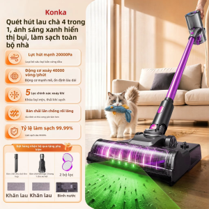 「Phích cắm dẹt」KONKA | Máy Quét và Lau Nhà Siêu Hút Bụi với Đèn Xanh Hiển Thị Bụi