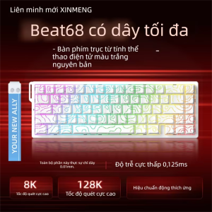 XINMENG | Bàn Phím Chơi Game Không Dây Beat68 Magnetic Mechanical Tri-Mode Trục Ngọc Magnetic