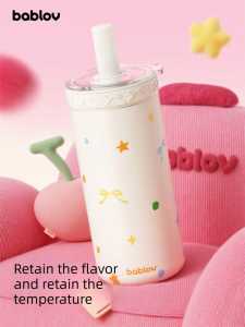 BABLOV | Glass-Lined Sippy Cup with Straw