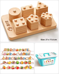 TONGMUXING | Early Education Wooden Blocks Toys for 0-3 Years