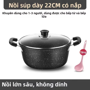 Besee | Nồi nấu canh hai quai chống dính làm bằng đá maifan sử dụng trên bếp ga bếp điện từ