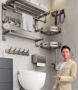 Joybos | Bath Towel Storage Rack Space Aluminum