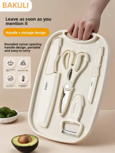 BAKULI | Fruit Knife & Cutting Board Set for Home & Baby Food Preparation