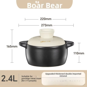 Bear | High-Temperature Resistant Ceramic Pot for Gas Stove