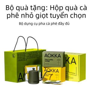 Bộ quà tặng cà phê AOKKA dạng túi lọc và ấm pha cà phê kiểu rót thủ công