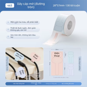 niimbot | Nhãn dán phân loại dây điện cáp mạng củ sạc chống nước bền màu nhiều màu sắc