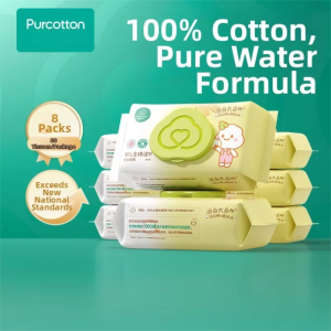 Purcotton | 100% Cotton Baby Wet Wipes 80 Pieces