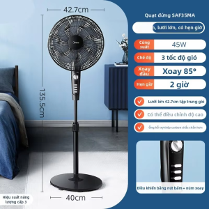 Midea | Quạt đứng tiết kiệm điện điều khiển từ xa 7 cánh vận hành êm