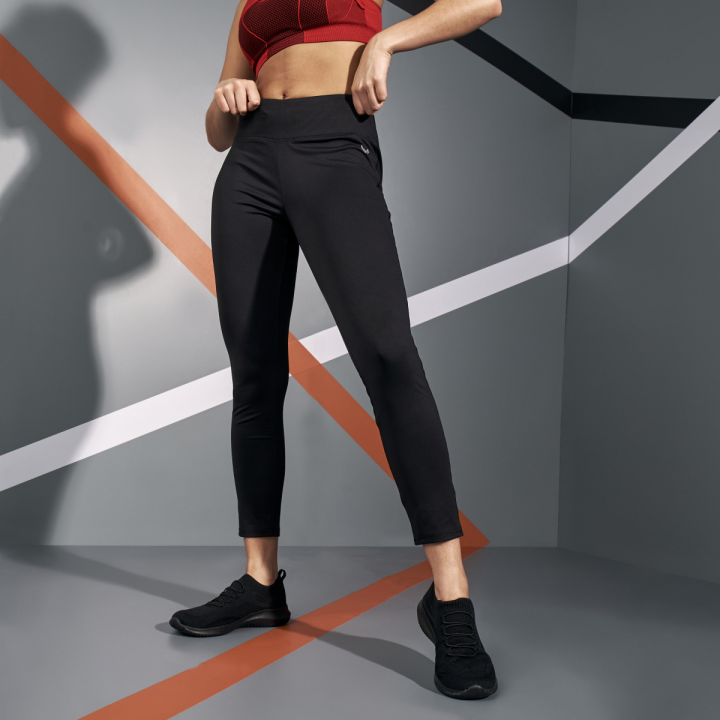 Max Fashion Quick Dry Full Length Mid-Waist Activewear Leggings with  Elasticised Waistband
