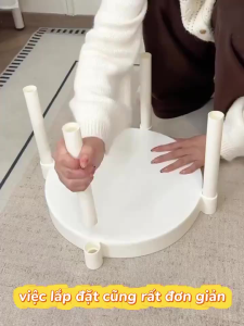 Bàn Trà Mini 2 Tầng Hình Cỏ Bốn Lá Hai Lớp Để Đựng Đồ Thích Hợp Làm Bàn Cạnh Giường Ngủ Bàn kệ phòng khách