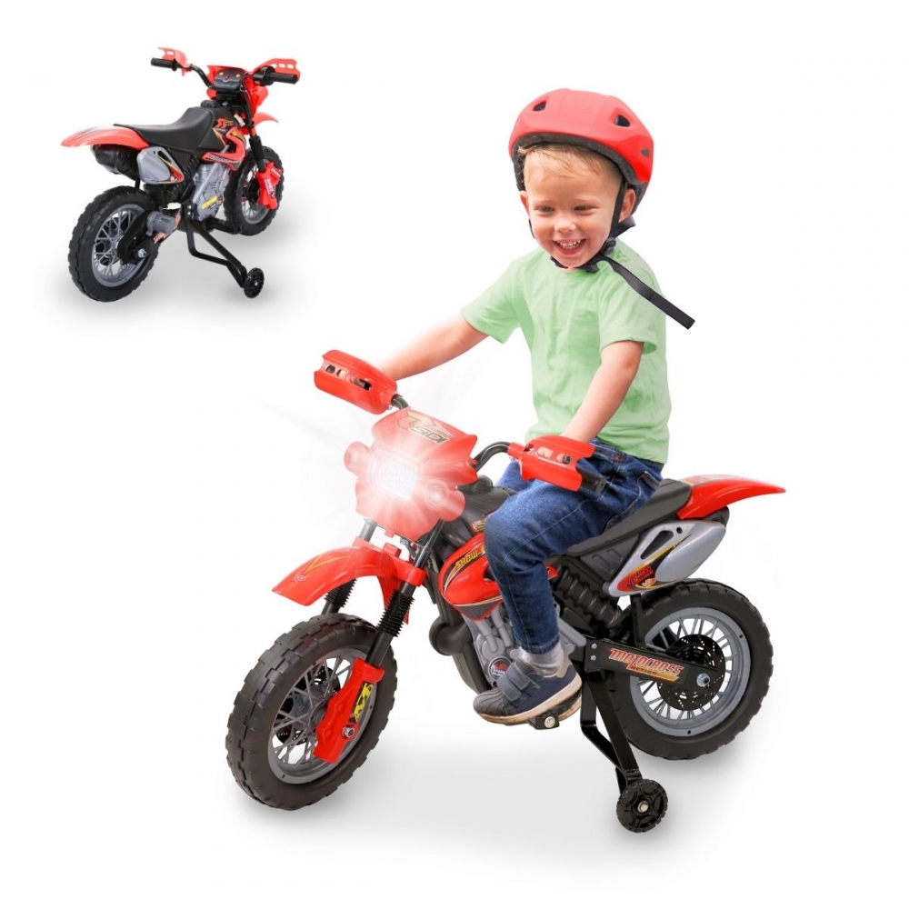 Mobiclinic Moto Eléctrica Infantil Botones de Sonido Botón de Avance Luz Ruedas de Entrenamiento Batería MobiCross - 1