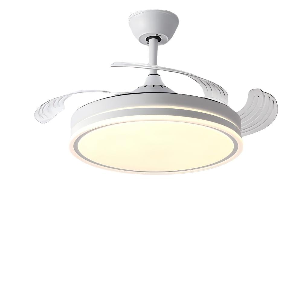 Cecodadi - Ventilador de Techo LED con 4 Aspas 3500-4000-6500K Temporizador, 6 Velocidades, Aspas retráctiles | Tarifa (Blanco) - 1