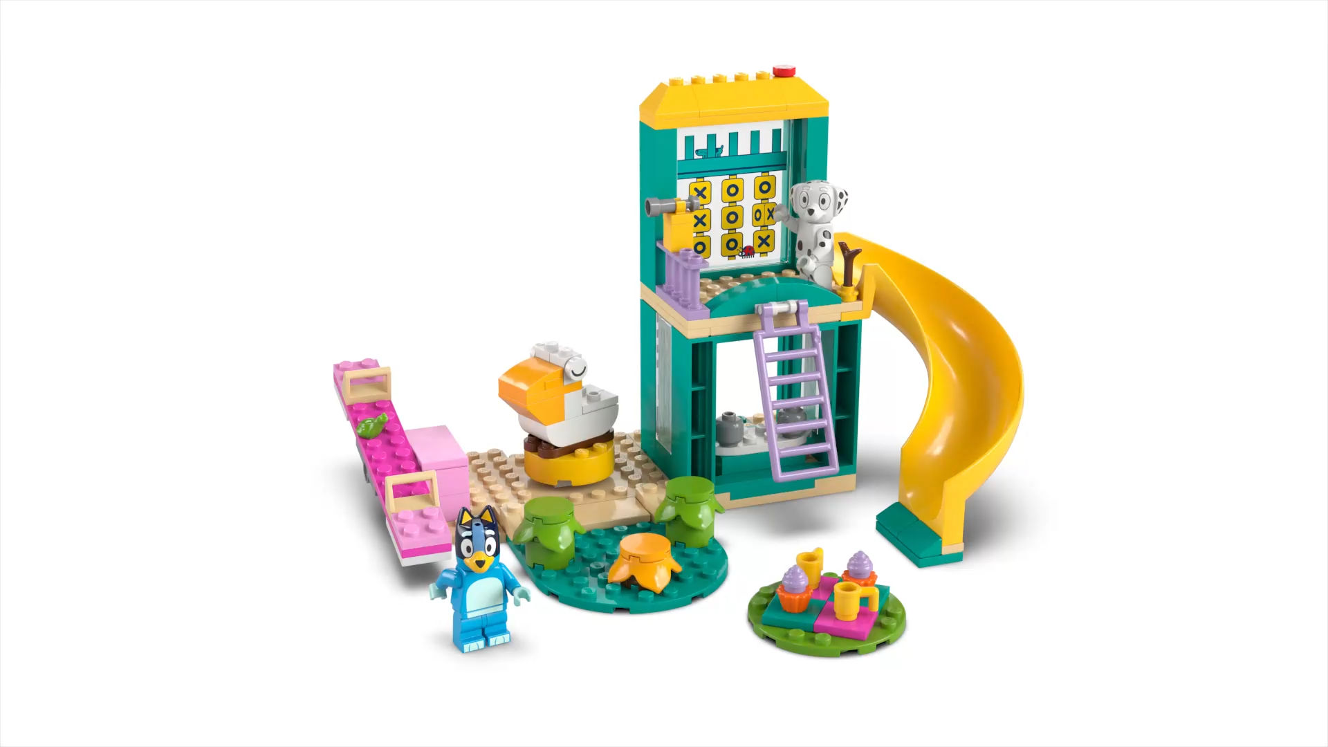 LEGO 10459 Bluey Diversión en el Parque de Juegos con Bluey y Chloe - Juguete Educativo para Niñas y Niños de 4+ Años - 2 Minifiguras de Personajes, Balancín Rosa y Tobogán Infantil - Regalo para Fans x - 1