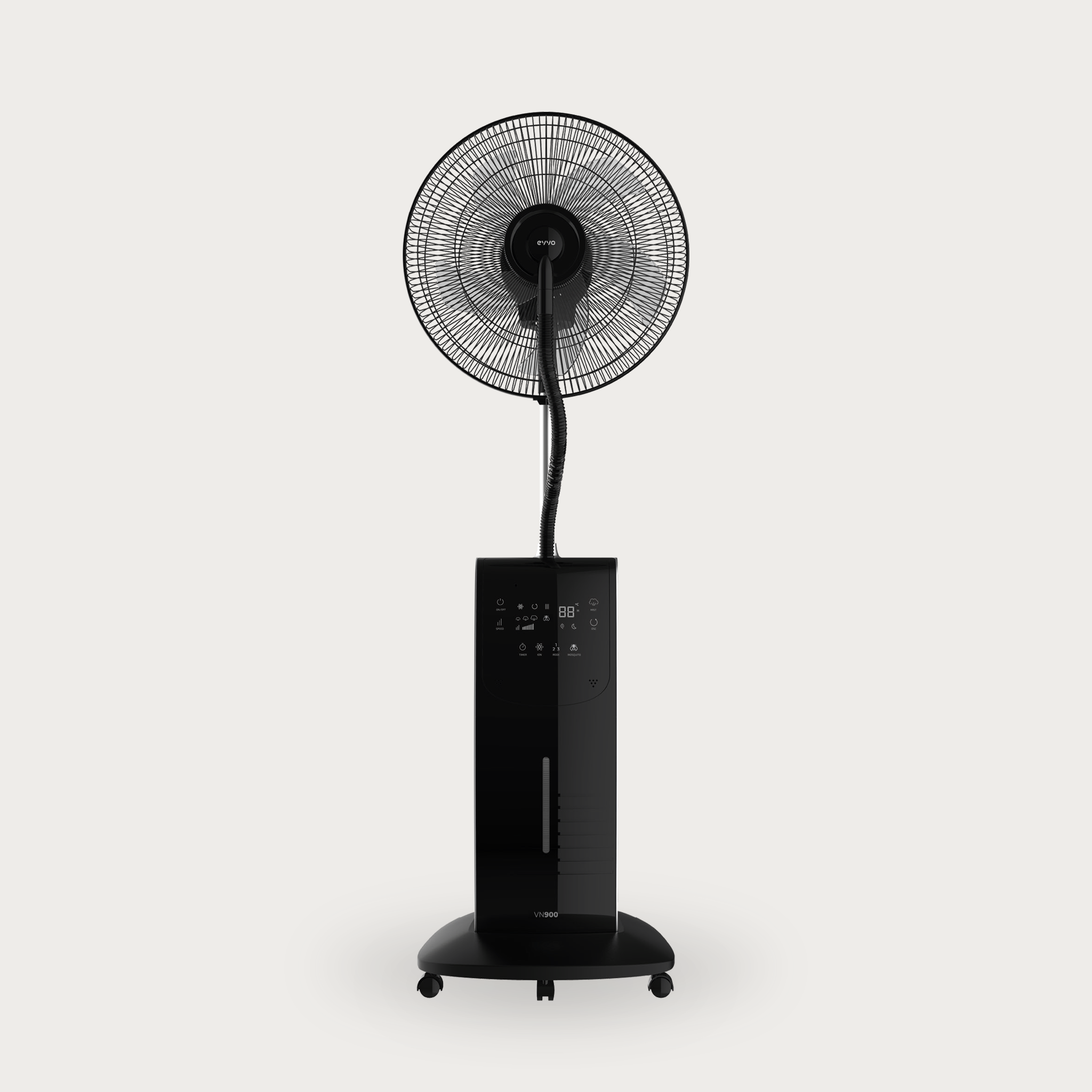 Ventilador de pie Nebulizador EVVO con agua,VN900, 90W, 3 velocidades, mando a distancia, antimosquitos, dispensador aromas - 1