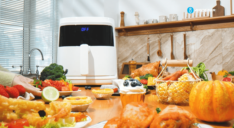 Freidora de Aire Aigostar - Modelo Sin Aceite 7L 1900W - Pantalla Táctil LED, Libro de Recetas Incluido - 1