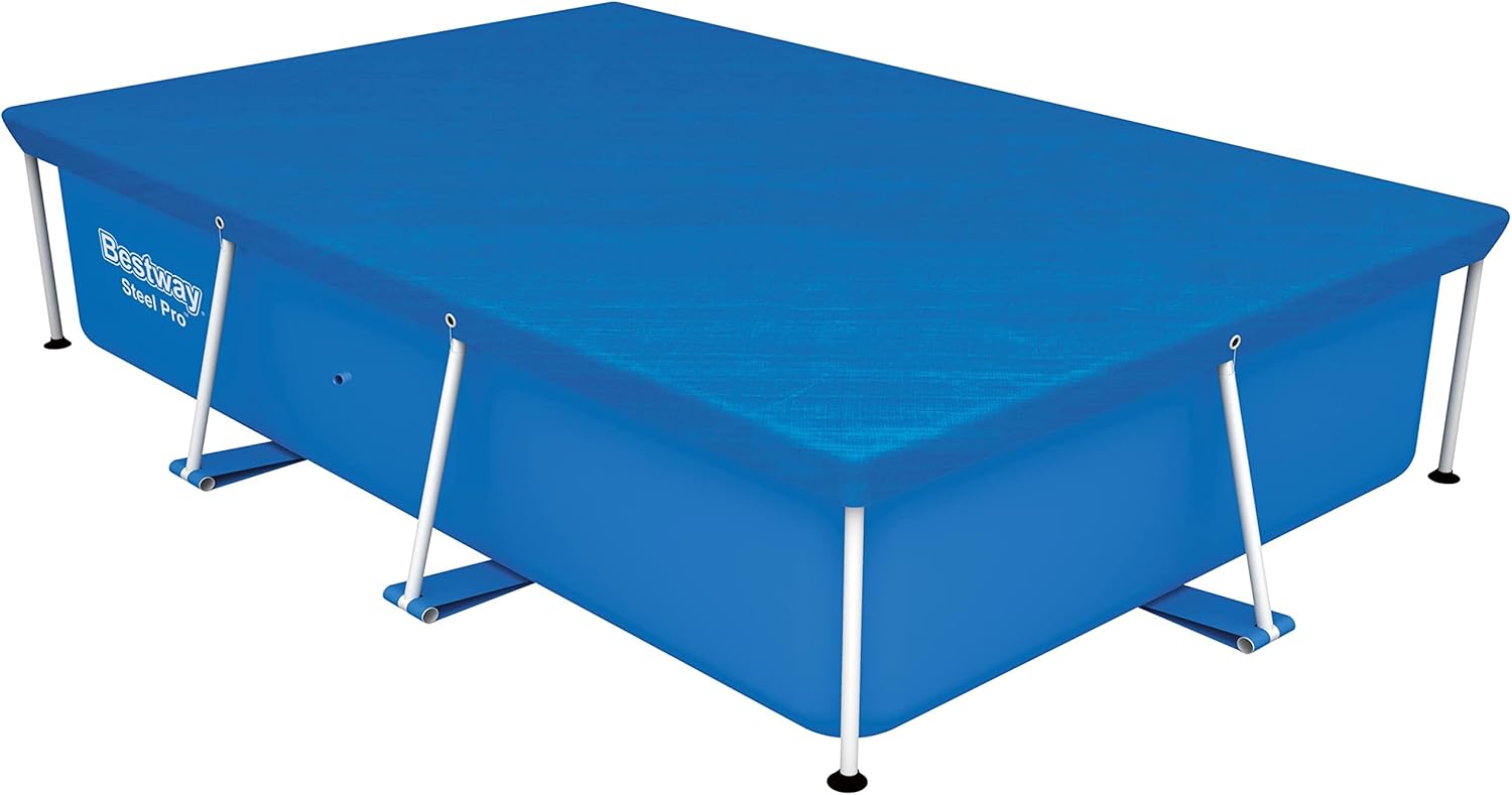 YUMO HOUSE-Cubierta Piscina 259x170x61 cm-Cobertor Piscina 259x170x61 cm. Con Lazos de Cuerda , Material duradero, cuerda de sujeción,Color azul - 1