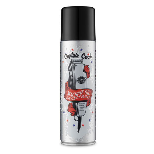 CAPTAIN COOK - ACEITE SPRAY PARA MÁQUINAS DE CORTE 5 EN 1 USO PROFESIONAL 500 ML.  ceite para máquinas de uso profesional. Refrigerante, desinfectante, lubricante y antioxidante lo hacen imprescindible para un mantenimiento óptimo de las cuchillas. Rociar - 1