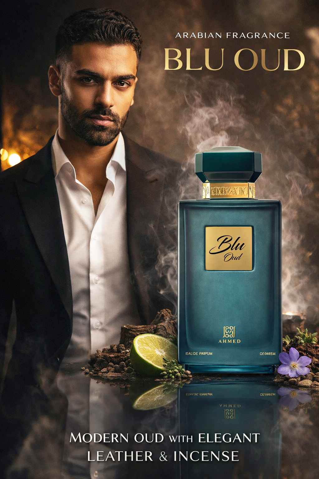 Blu Oud Ahmed Al Maghribi Eau de Parfum 100 ml · Perfume oud moderno con cuero e incienso elegante tipo nicho — oferta en Miravia