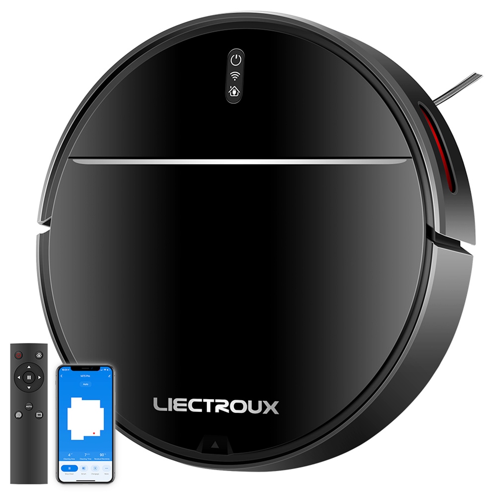 Aspiradora Robot Liectroux M7S Pro Barrido, Aspirado y Trapeado Integrado, Navegación con Mapa 2D, Batería de 4400mAh, Funcionamiento de 110 minutos - Negro - 1