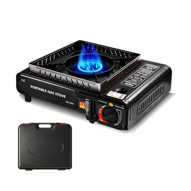 Cocina de gas Ideal para Cocinar en el camping Compatible con cartucho o bombona Con Red a prueba de viento y estuche de Transporte. - 1