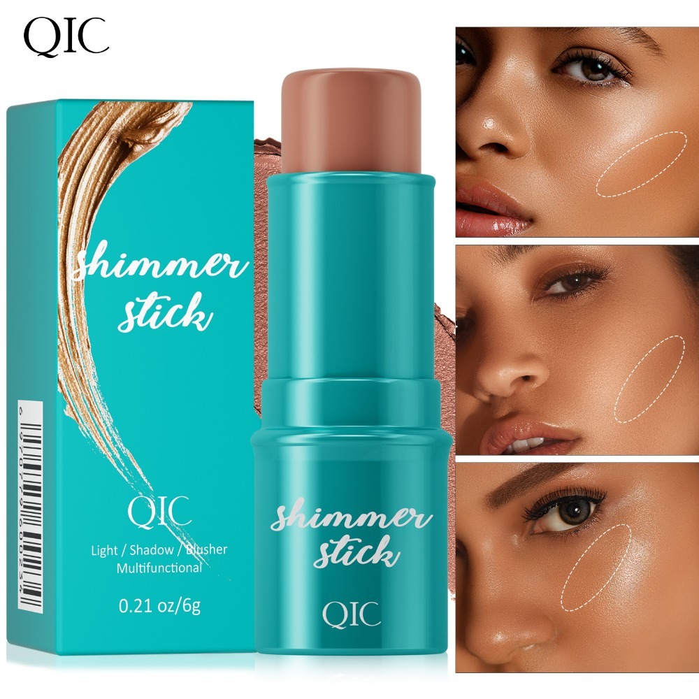 Barra de Contour e Iluminación QIC Multifunction-Bronzer, Corrector y Rubor 3 en 1, 7 Tonos Adaptables, Textura Cremosa y Duradera 48h - 1