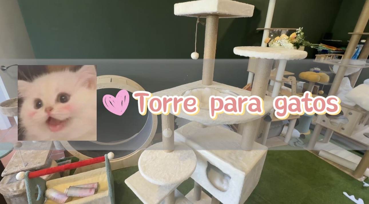 CATURE, Árbol Rascador para Gatos, 153 cm de Altura, Color Beige, con Casa y Plataformas, 50x50 cm Base - 1