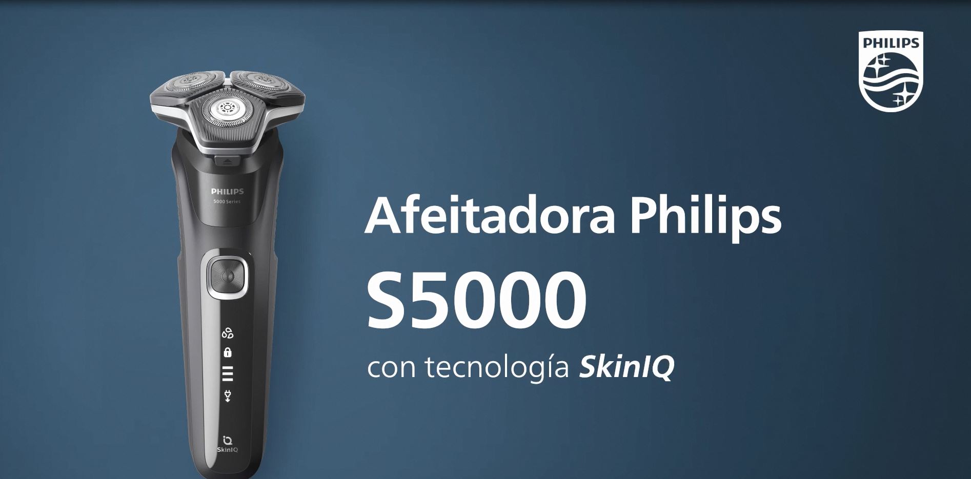 Philips Afeitadora S5000 | Cuchillas SteelPrecision; Nuevo Sensor de densidad de la barba; Cabezales con movimiento 360º; Uso en seco y húmedo; Recorta patillas integrado; Base de carga; USB-A; 60min. autonomia; Color Deep Black. (S5898/25) - 1