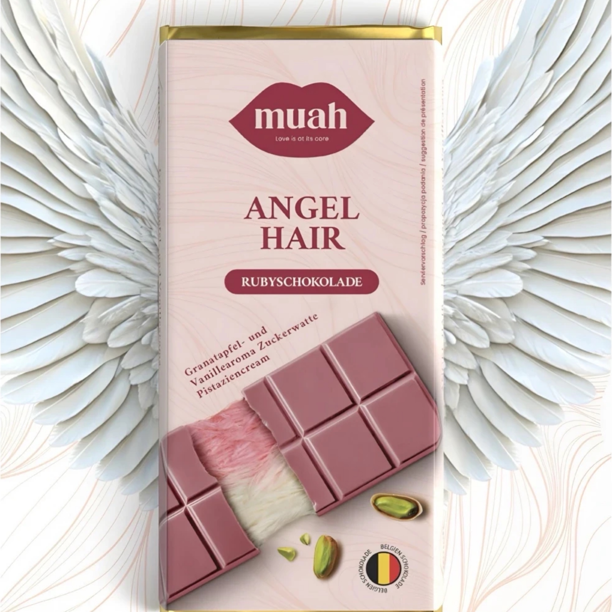 Chocolate Pelo de Angel  Chocolate Rubí con Crema de Pistacho – Angel Hair 60 g  Inspirado en el Chocolate Dubai  Con Algodón de Azúcar Turco y Chocolate  Tendencia Viral TikTok 2025 (1 x 60gr) - 1