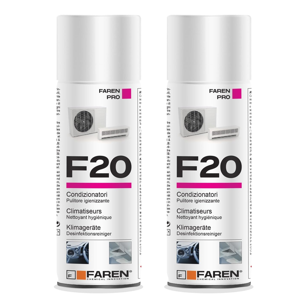 Pack de 2 Faren F20 | Limpiador higienizante desinfectante de aire acondicionado y climatizadores | Lote 2 unidades de 400ml - 1