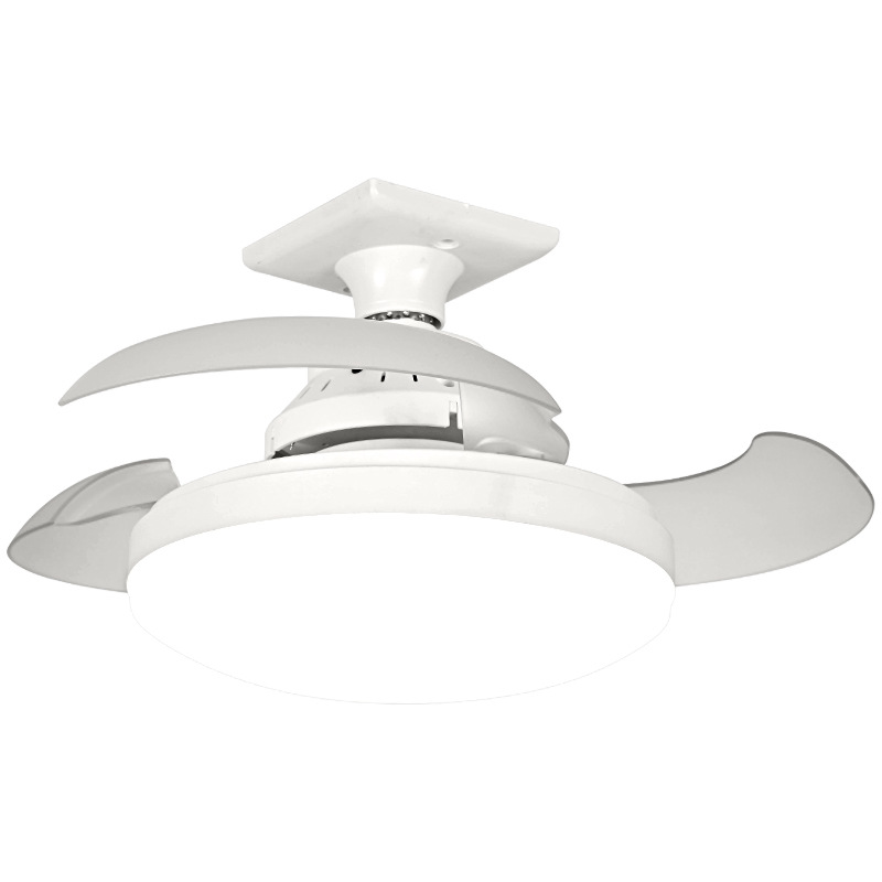 Ventilador de techo con Luz, 15 "regulable, 3 temperaturas de Luz, control remoto y aplicación, Aspas retráctiles, 4 velocidades, control remoto, función de memoria, temporizador, IP20 resistente al agua (con base) - 1