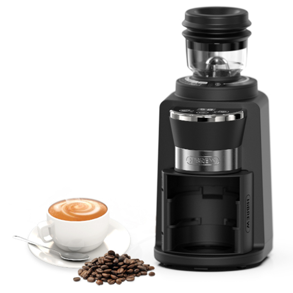 Molinillo de café HiBrew G3A Macina de cafe Grinder, Soporta Portafiltros de 51 y 58 mm. 31 niveles de ajuste de precisión, cafe molido natural eléctrico para cafeteras turcas/espresso/moka/goteo/prensa francesa - 1