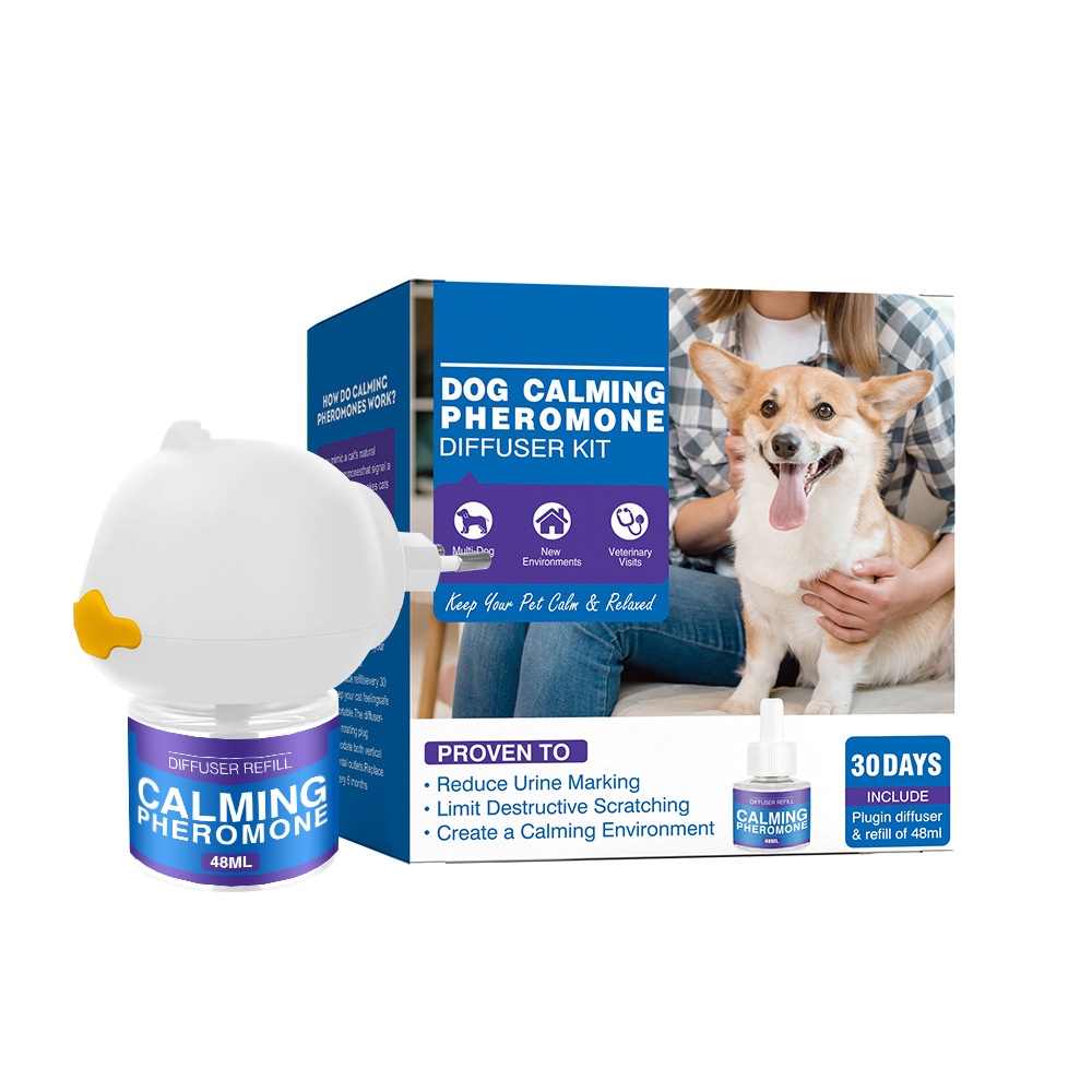 Kit de bienestar canino: Spray de feromonas  líquido calmante  manta térmica. Reduce el estrés, ansiedad y mejora el descanso de tu mascota. - 1