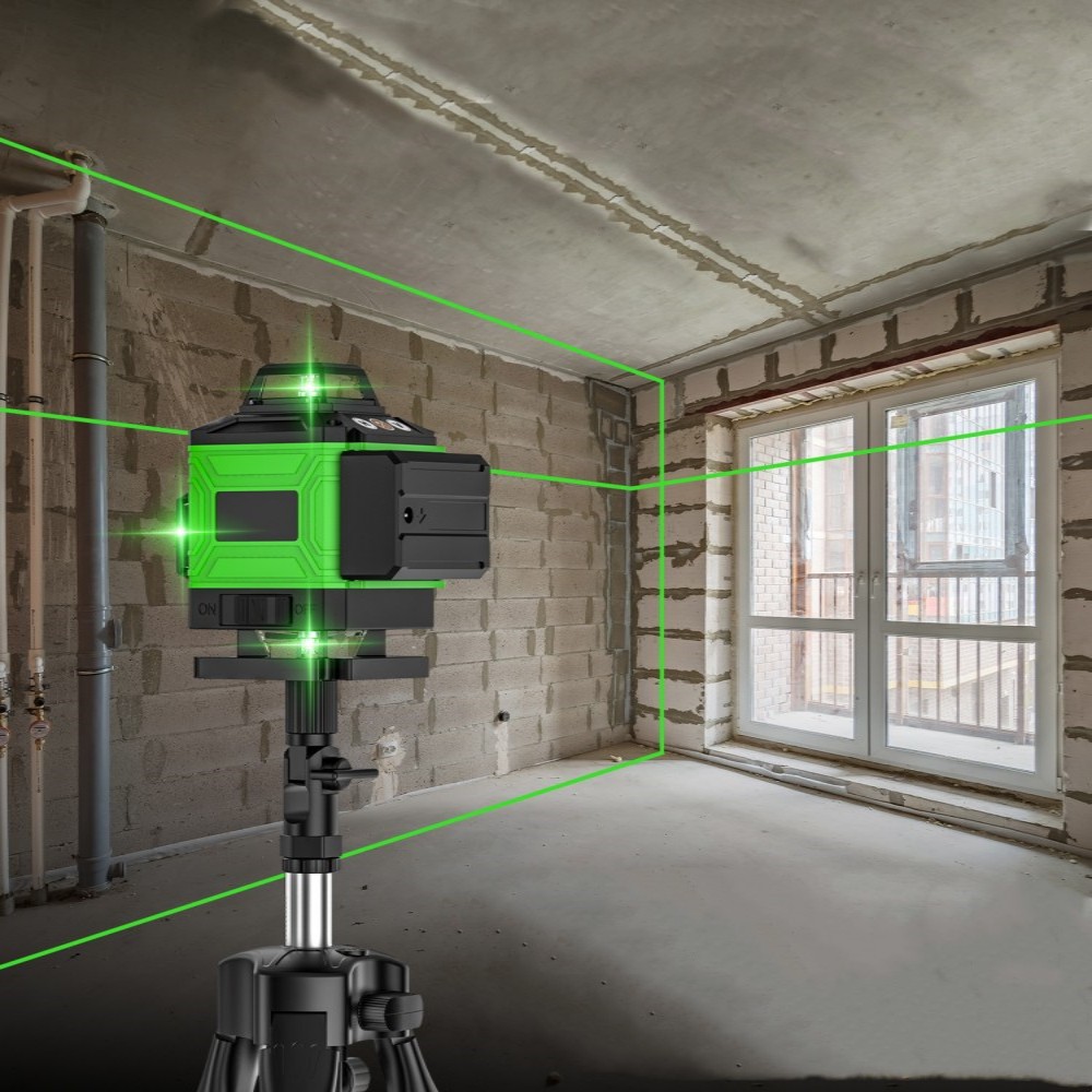 Nivel láser de 16 líneas 4D, máquina autonivelante de 3 °, herramienta de nivelación de batería recargable por USB, niveles horizontales y verticales ﻿Nivel lazer,Incluye soporte - 1