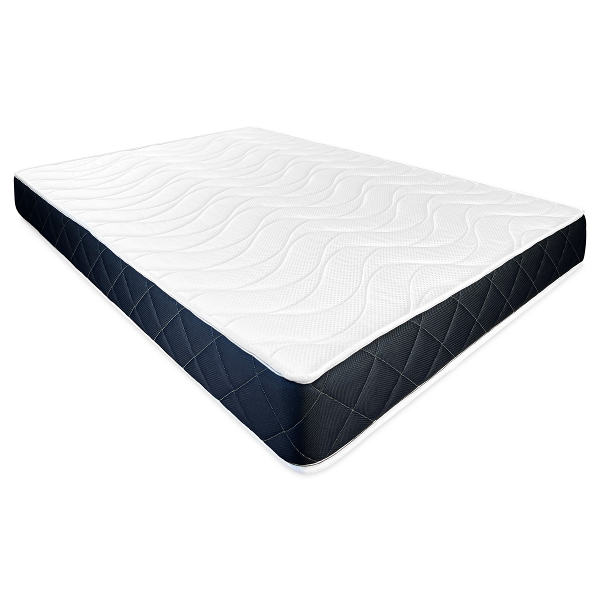 Colchón Viscoelástico Juno - Altura 18cm - Alta calidad - Blanco/Negro - Reversible invierno/verano - Transpirable - Espuma HR - Somnia Descanso - Fabricado en España - 1