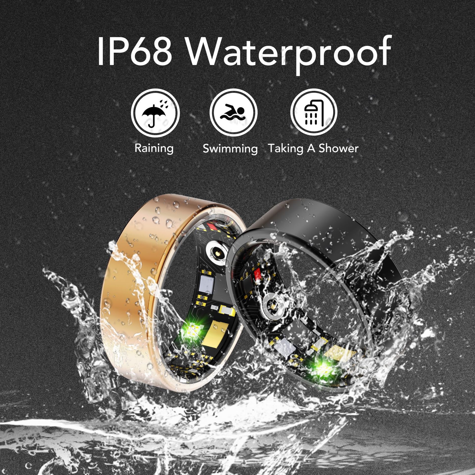 Anillo Inteligente - Monitor de pasos, Calorías, Oxígeno, Pulsaciones y Calidad del Sueño, compatible con iOS y Android - 1