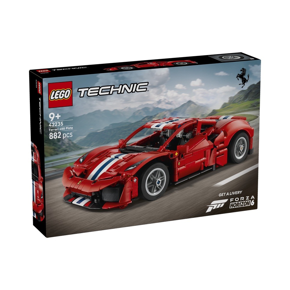 LEGO TECHNIC - COCHE FERRARI 488 PISTA, 42235, TIENDA CON LICENCIA OFICIAL, JUGUETES, PELÍCULA, LADRILLOS, BRICKS, PIEZAS, BLOQUES, DEPORTIVO, ROJO - 1