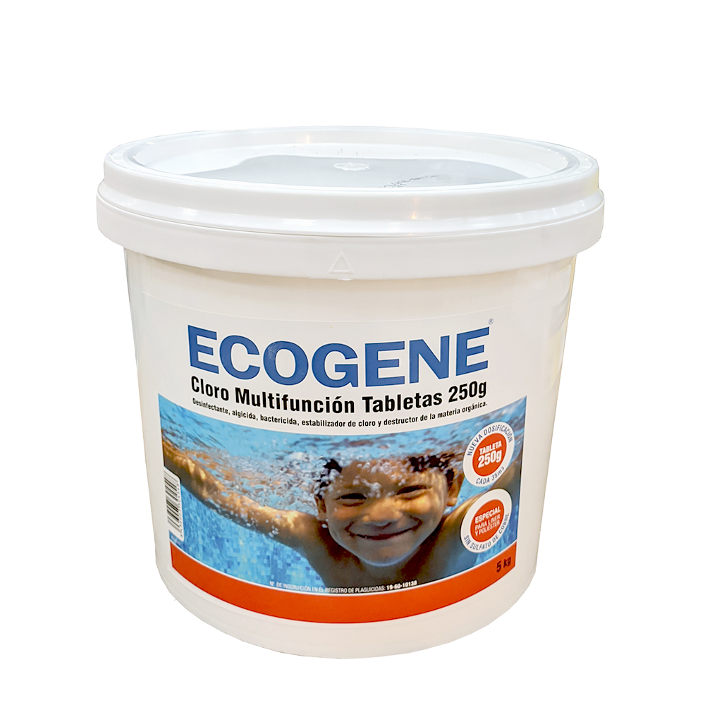 Cloro en pastillas sin cobre para todas las piscinas incluídas liner y poliéster | QP Ecogene Multifunción - 1