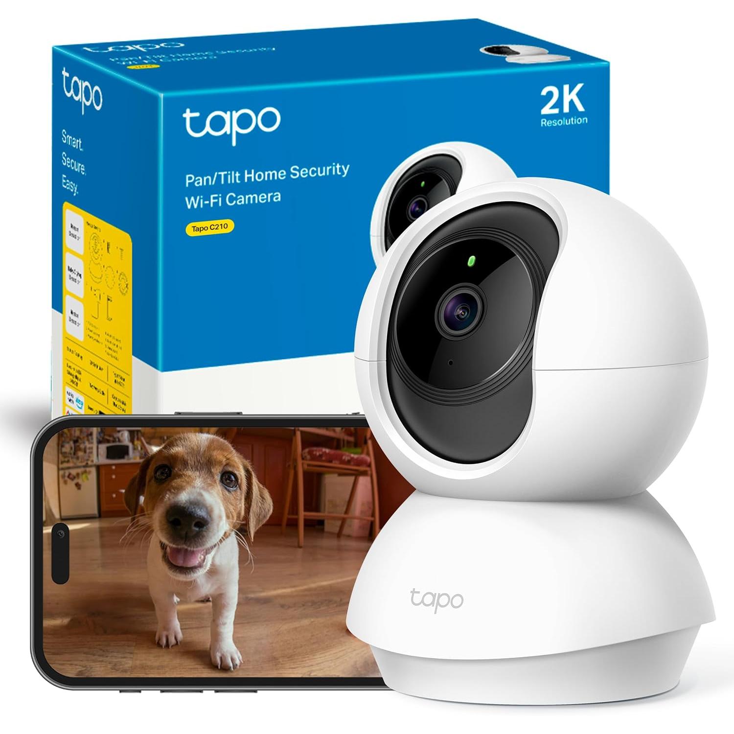 Tp-Link Tapo C210 - Cámara de Vigilancia 2K (3MP) IP WiFi 360° | Visión Nocturna | Admite Tarjeta SD hasta 512 GB | Detección y Seguimiento de Movimiento | Control Remoto | Compatible con Alexa - 1