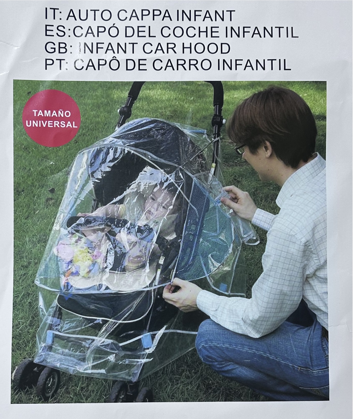 YUMO HOUSE - Salvalluvias para carrito bebé - Salvalluvias per a carretó nadó,  Protector de lluvia carrito bebé , cubre lluvia carrito bebé, Plástico Transparente, Duradero, Transpirable, Largo 140 cm x Ancho 50 cm - 1