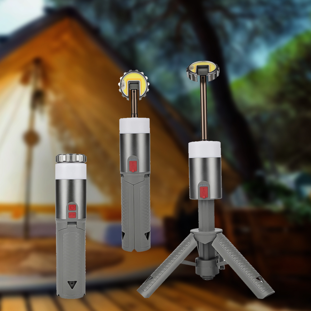 Linterna Camping Telescópica y Recargable con Mando – Luz LED COB + RGB para Exteriores, Emergencias y Senderismo - 1
