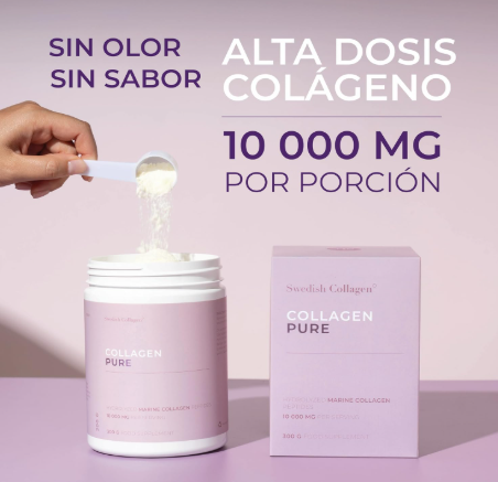 Collagen Pure 300 gramos de Péptidos de colágeno en polvo | 10.000 mg de colágeno marino para cabello, piel y uñas - 1