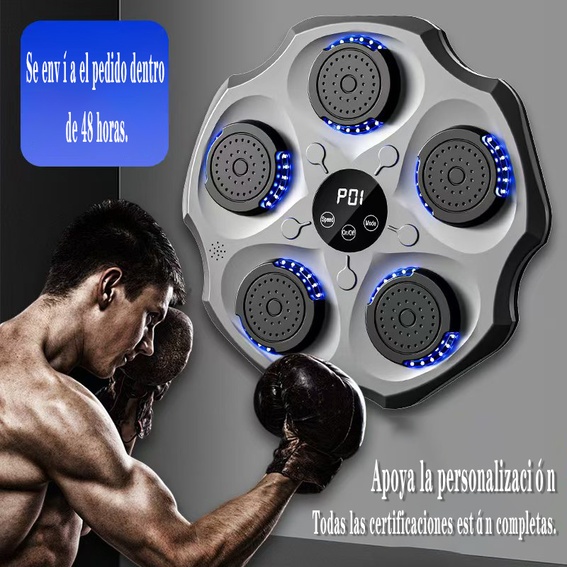 Máquina de boxeo de música inteligente, bolsa de arena de objetivo de pared, entrenamiento de reacción de agilidad relajante, objetivo Compatible con Bluetooth - 1